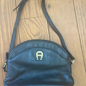 Vintage Etienne Aigner Black Leather Shoulderbag